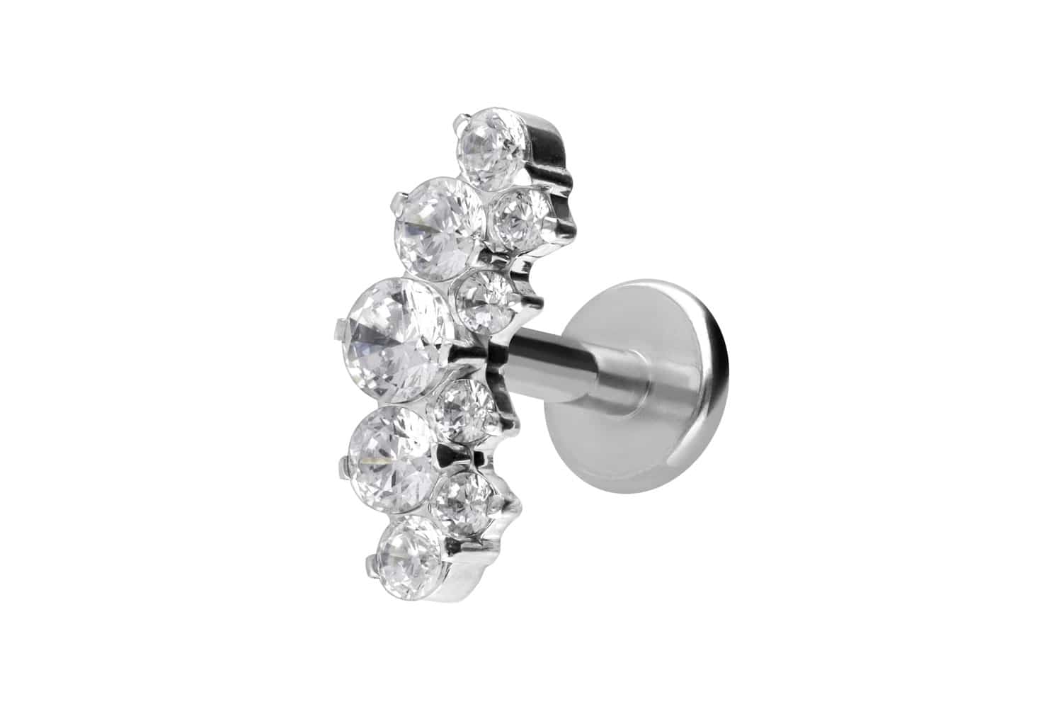 Titan Labret Piercing mit Innengewinde KRISTALLBOGEN